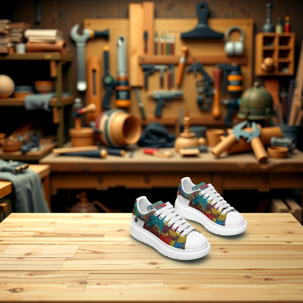 FZ Unisex Non Slip Lace Up Faux Leather Sneakers