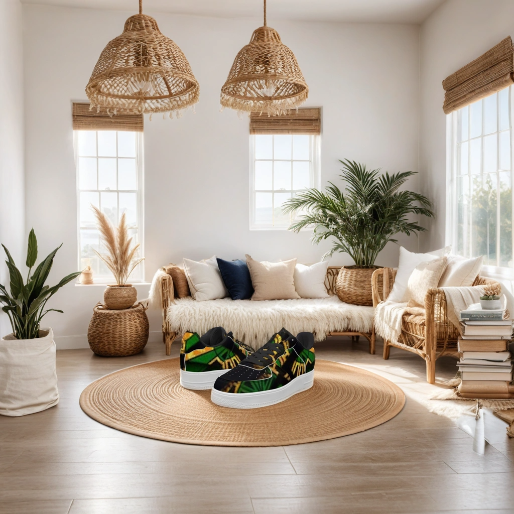 FZ Unisex African Print Low-Top Leather Sports Sneakers - FZwear