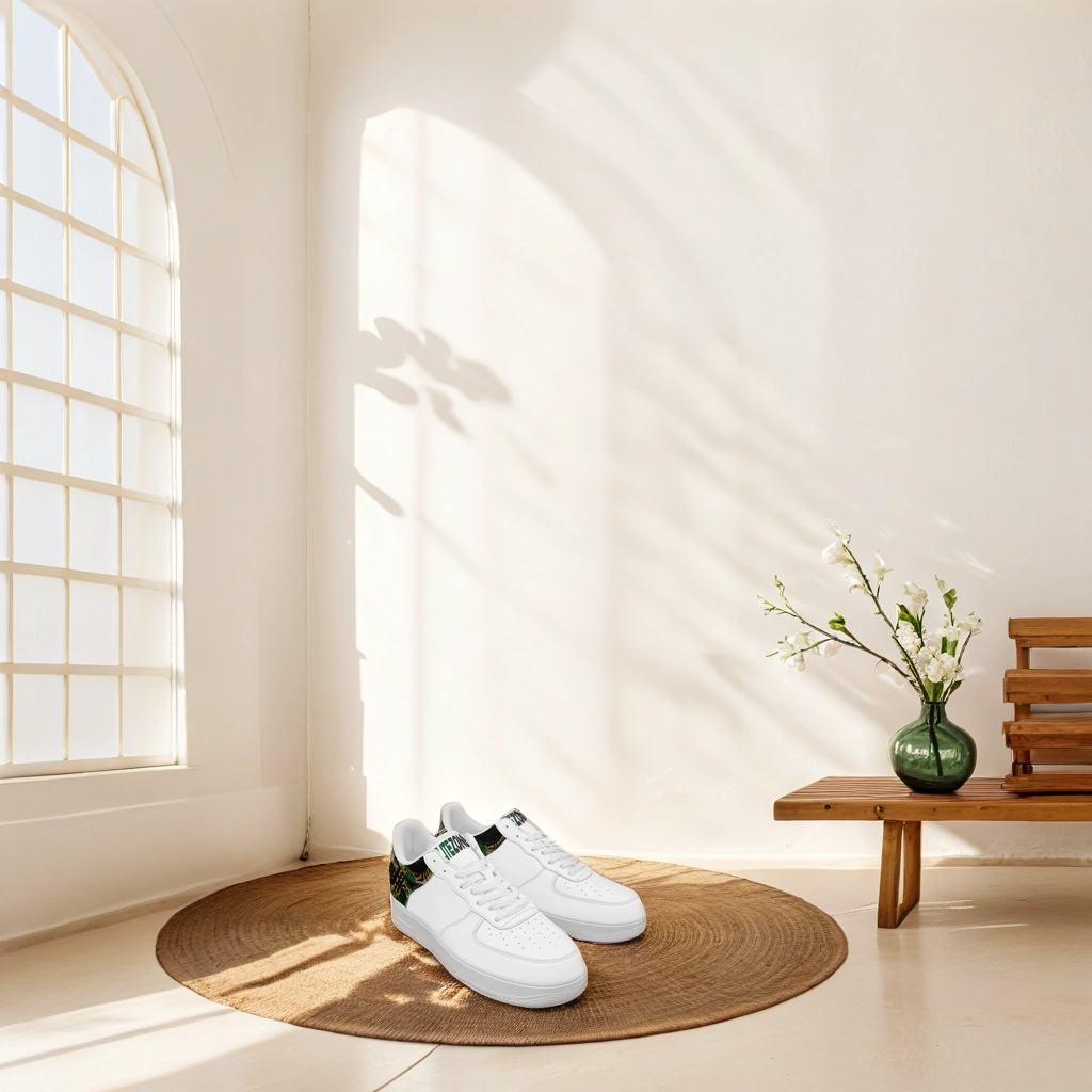 FZ Unisex African Print  Low-Top Leather Sports Sneakers - FZwear