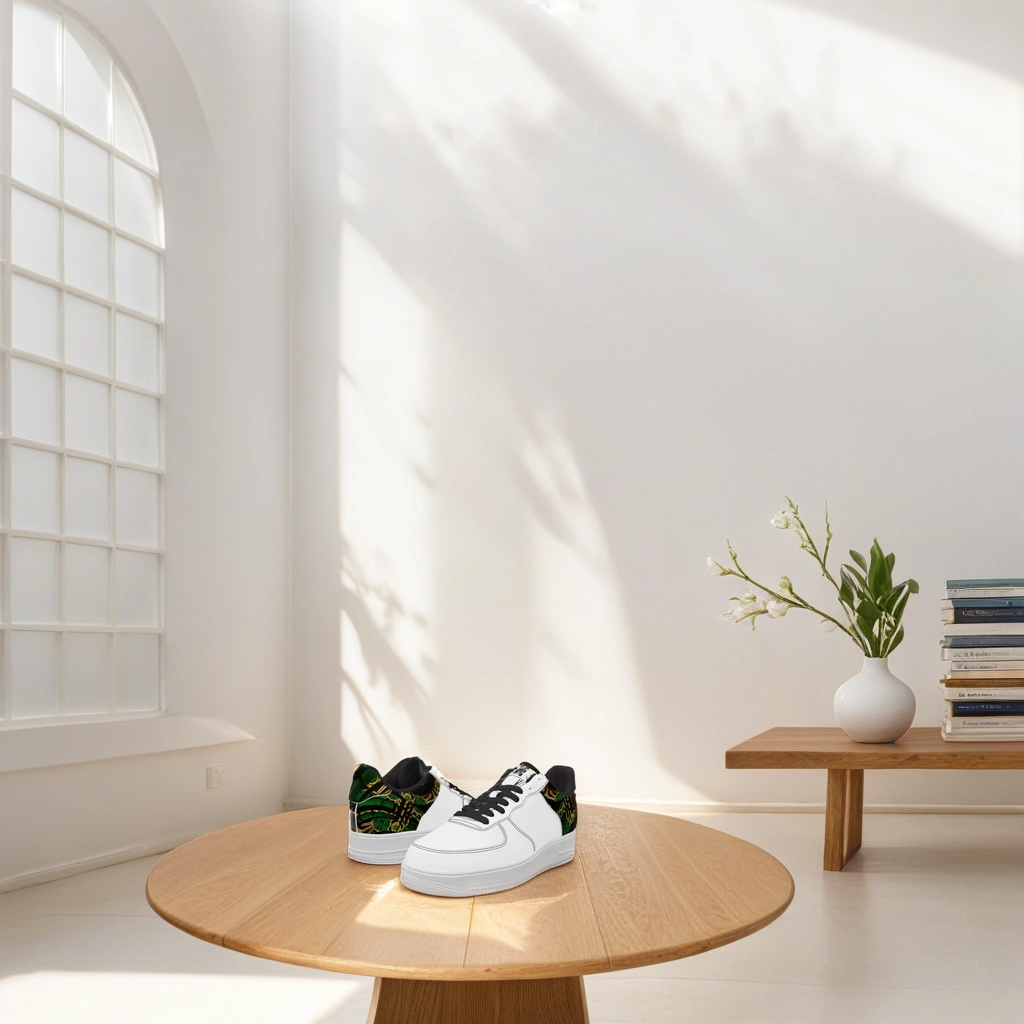 FZ Unisex African Print  Low-Top Leather Sports Sneakers - FZwear