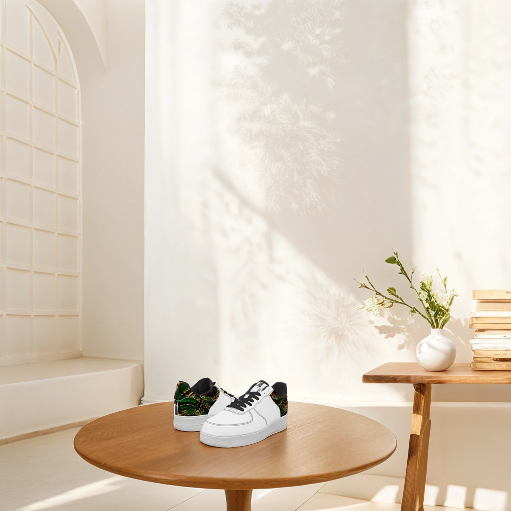 FZ Unisex African Print  Low-Top Leather Sports Sneakers - FZwear