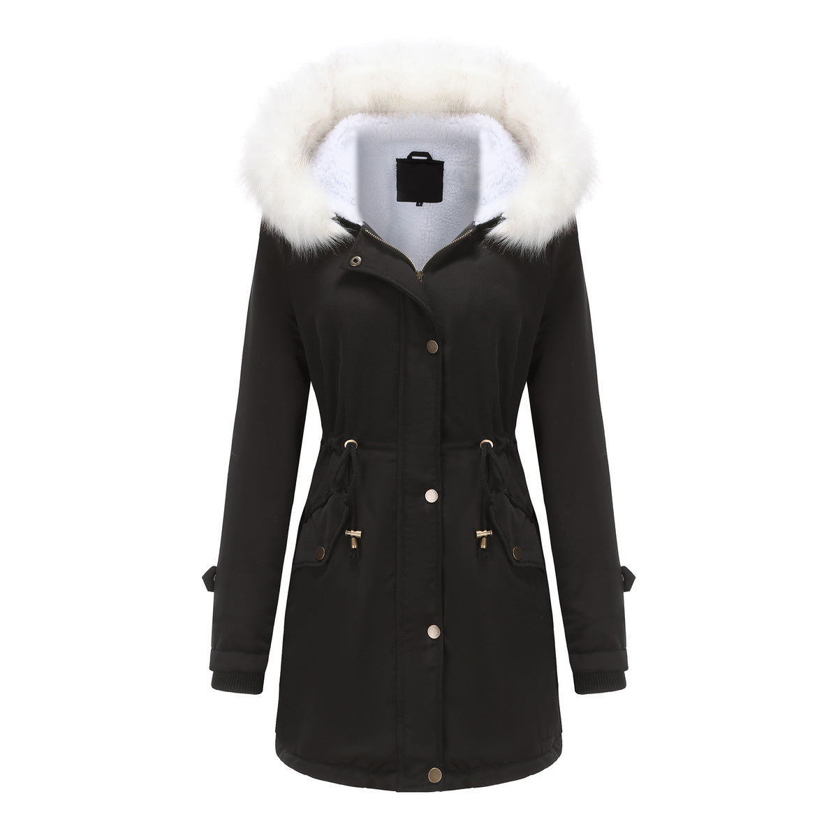 FZ Women's Detachable Fur Hooded Cotton Padded Fleece Jacket - FZwear