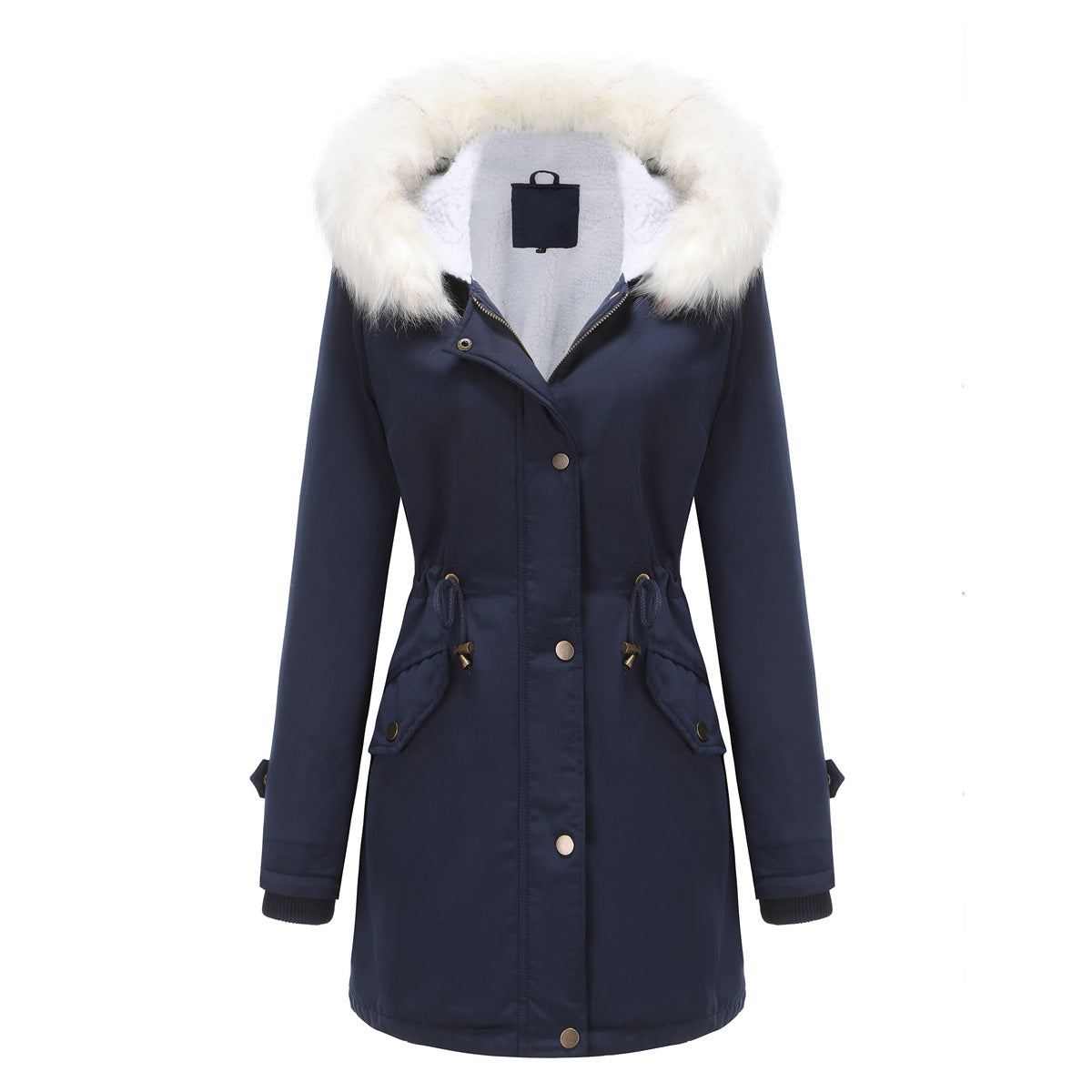 FZ Women's Detachable Fur Hooded Cotton Padded Fleece Jacket - FZwear