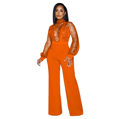 FZ Women's Hollow Out Cutout out See through Lace up Jumpsuit - FZwear