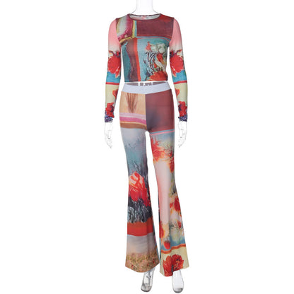 FZ Women's Two-Piece Printing Pants Suit - FZwear