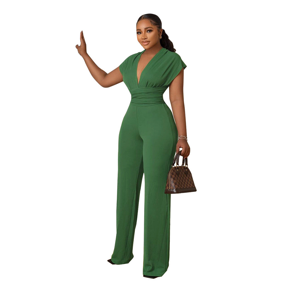 FZ Women's Low Cut Solid Color Waist Tight Women Jumpsuit - FZwear