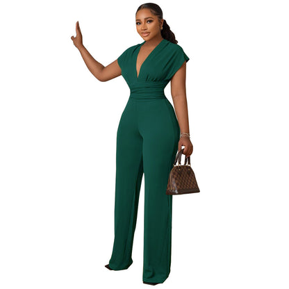 FZ Women's Low Cut Solid Color Waist Tight Women Jumpsuit - FZwear