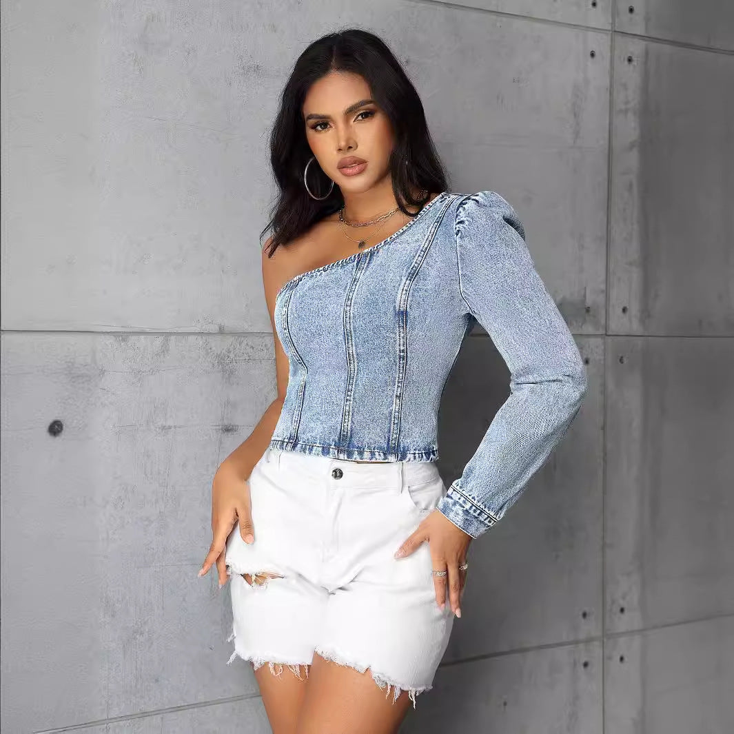 Women Slim Denim Top FentyWild