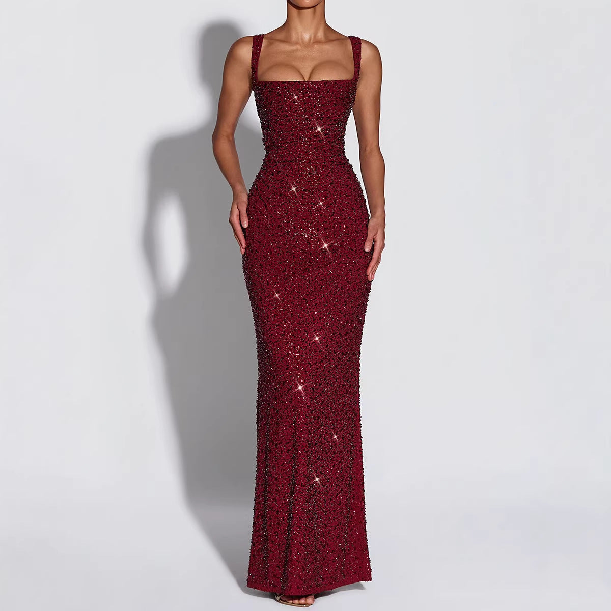 FZ Women's Sling  Slim Fit Backless Maxi Evening Dress