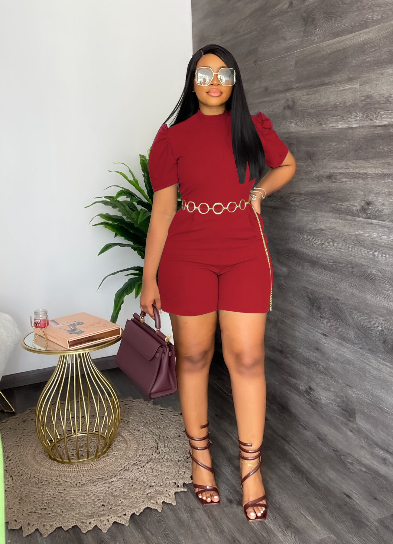 FZ Women's Round Neck Waist Controlled Casual Jumpsuit - FZwear