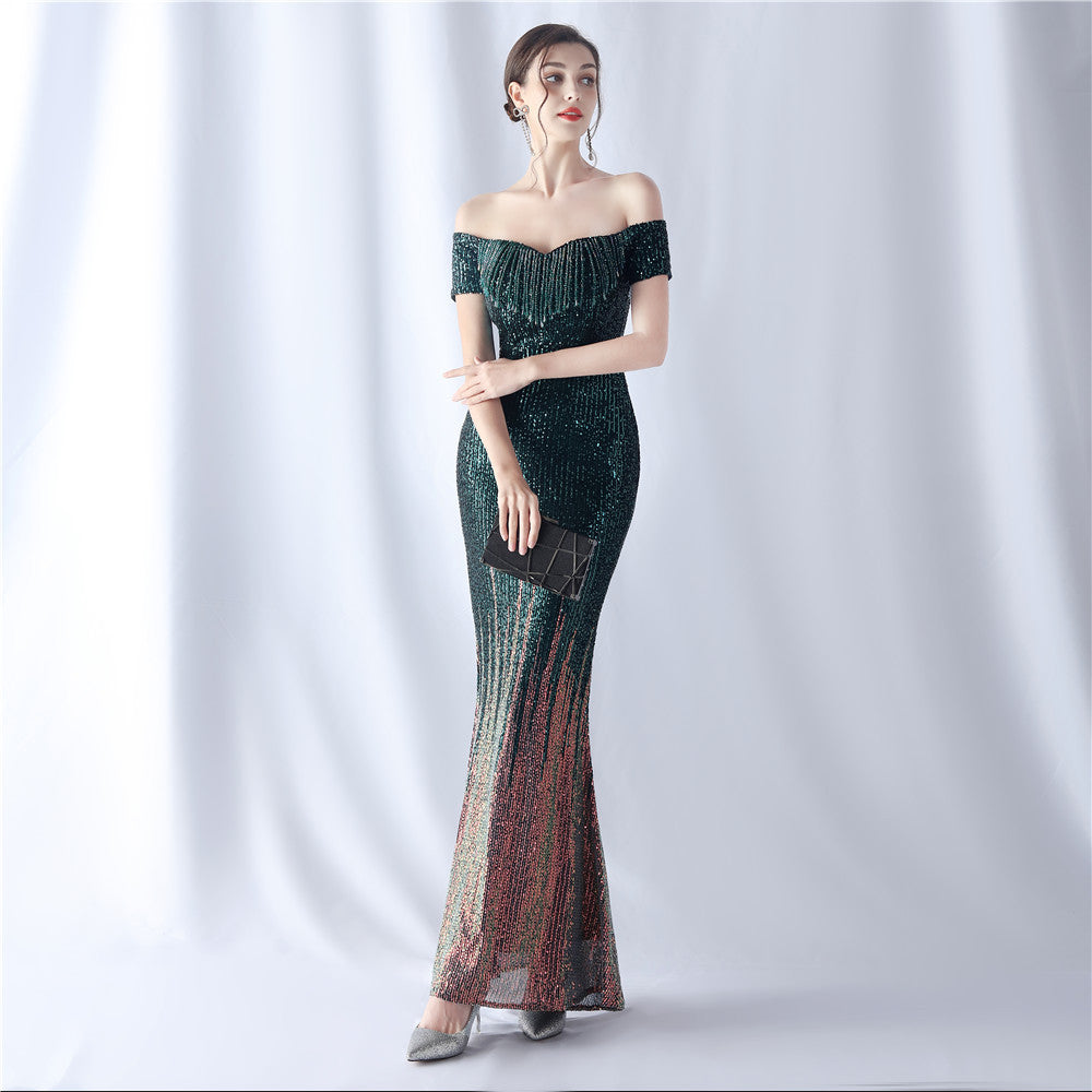 FZ Women's Sequin Craft Mix Evening Dress