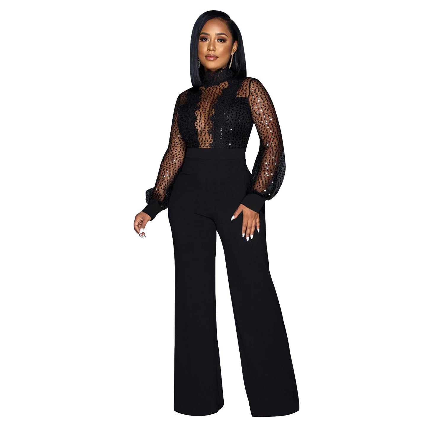 FZ Women's Hollow Out Cutout out See through Lace up Jumpsuit - FZwear