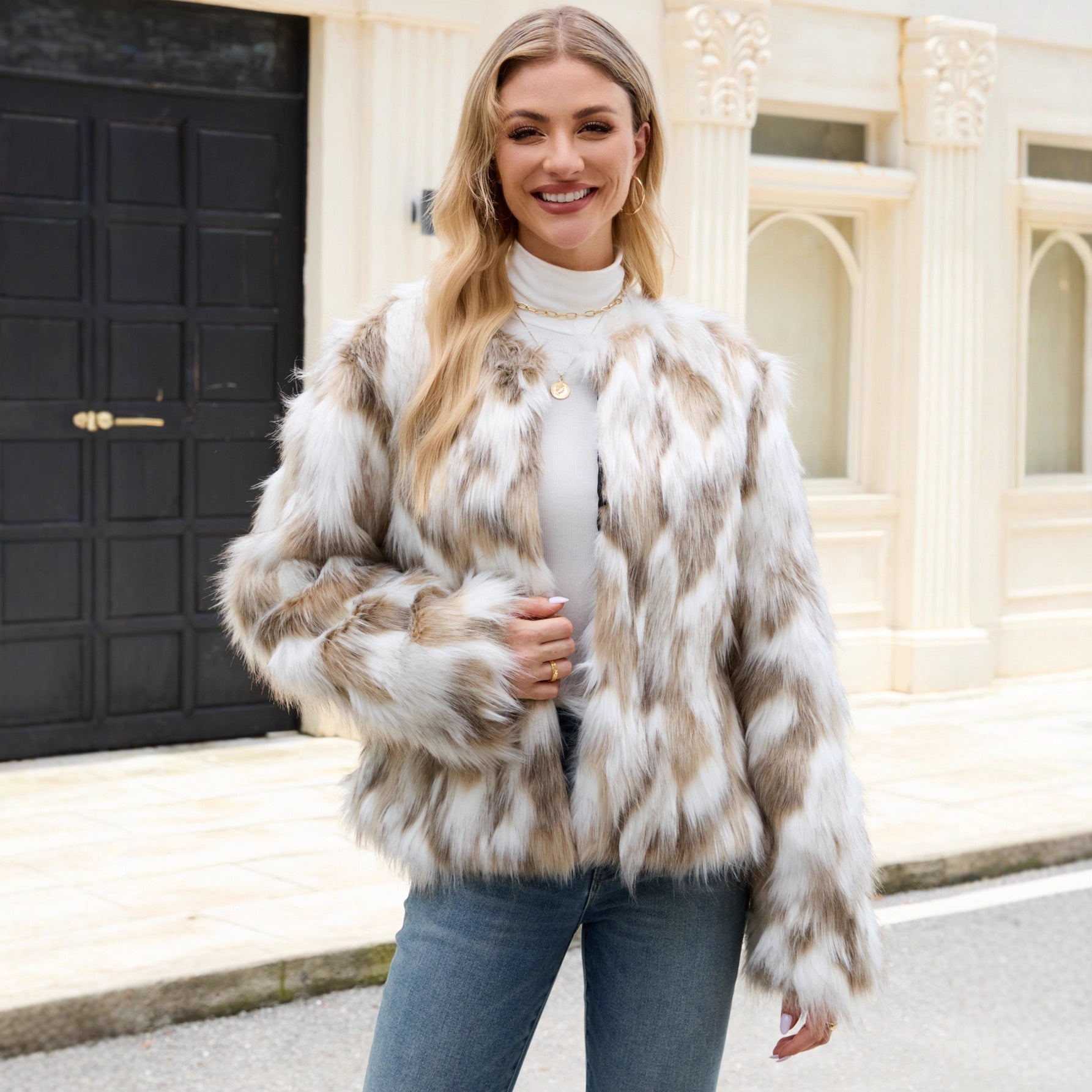 FZ Women's Casual Faux Fur Warm Jacket