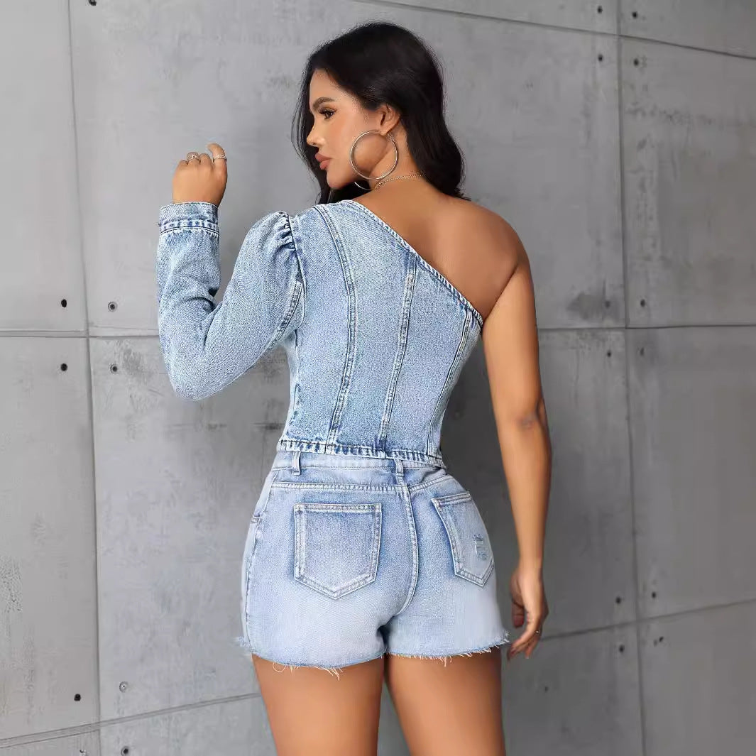 Women Slim Denim Top FentyWild