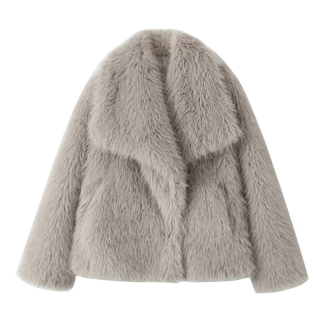 FZ Women's Casual Loose Faux Fur Overcoat Jacket - FZwear