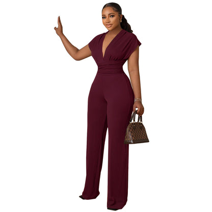 FZ Women's Low Cut Solid Color Waist Tight Women Jumpsuit - FZwear