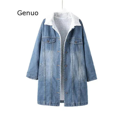 Patchwork Denim Women's Windbreaker Lapel Collar Long Sleeve Pocket Female Trench Coats 2020 Autumn Fashion New FZwear