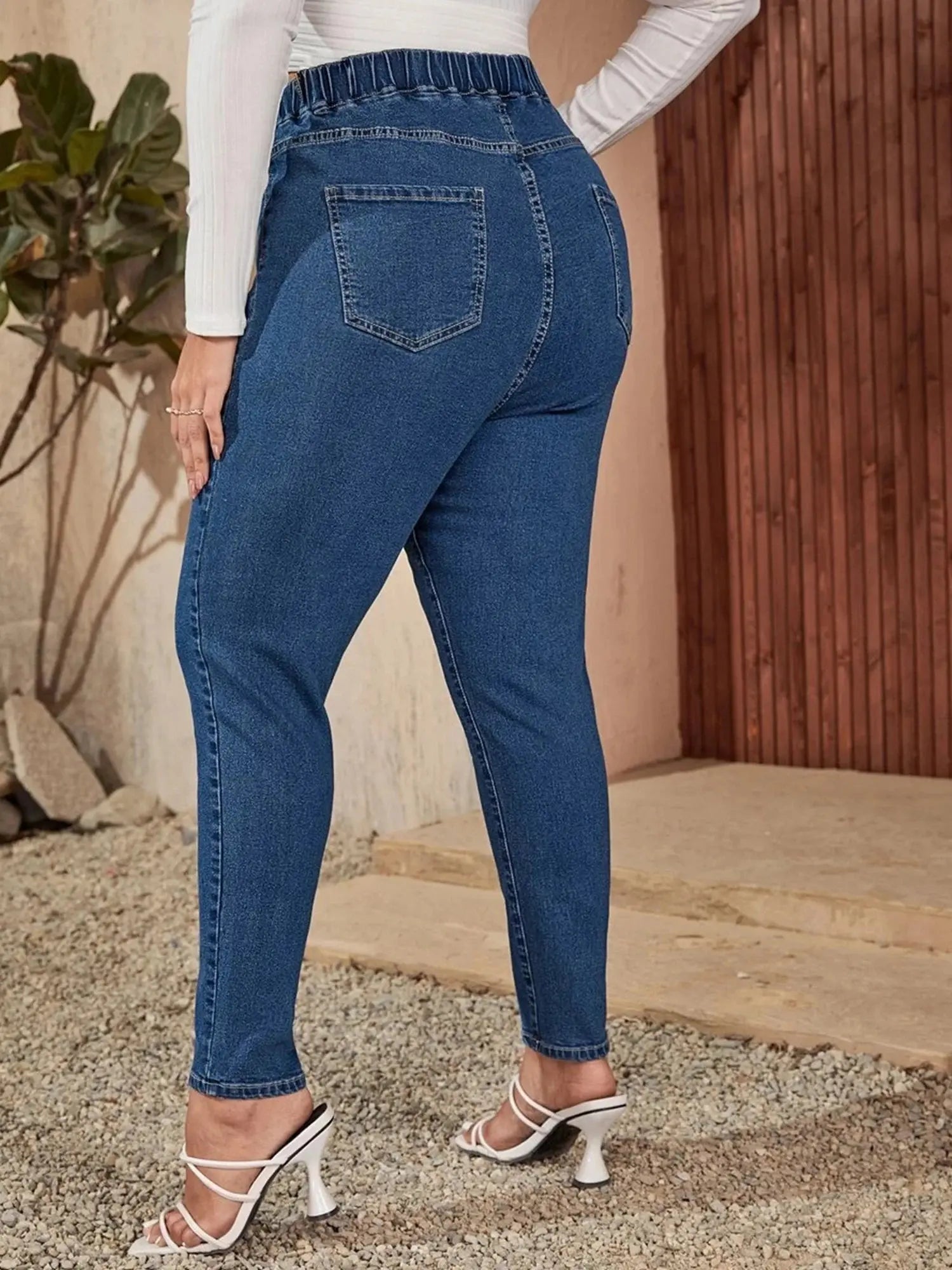 Plus Size Jeans for Women High Waist Stretchy Women Jean Pencil Full Length Elastic Skinny Lady Curvy Jeans 200kgs Jean for Mom FZwear