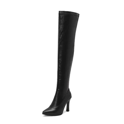 FZ Women's Pointed High Slim Heels Over The Knee Snugly fit Boots