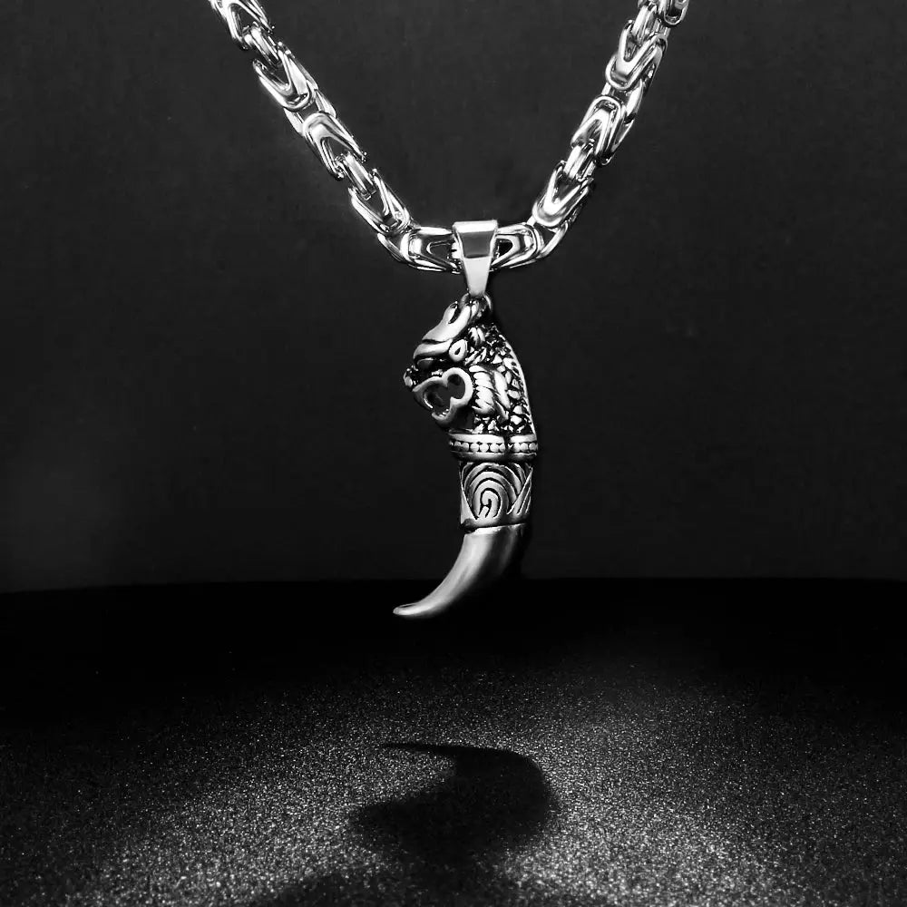 Punk Stainless Steel Jewelry Wolf Pendant Necklace For Men Women 2021 New Byzantine Chain Fahsion Emperor Chain Jewelry Gifts FZwear