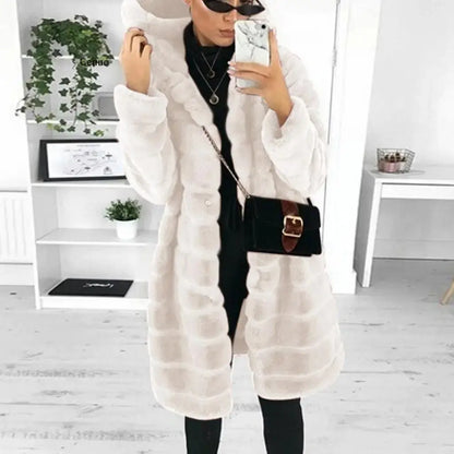 S-4Xl Mink Coats Women 2020 Winter Top Fashion Solid Faux Fur Coat Elegant Thick Warm Outerwear Fake Fur Jacket Chaquetas Mujer FZwear