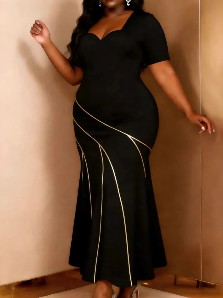 FZ Women's Plus Size Loose Street Maxi Evening Dress