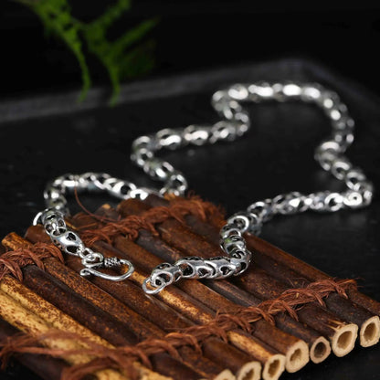 Vintage Gothic Punk Male Female S925 Sterling Silver S Chains Necklace for Men Women Hip Hop Birthday Party Jewelry Accessories FZwear