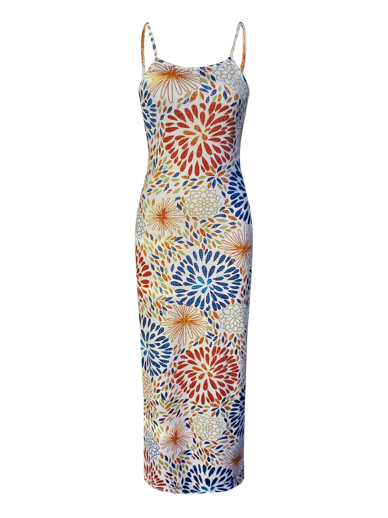 FZ Women's Casual Pattern Mixed Flower Print Maxi Ankle Length Sun Dress - FZwear