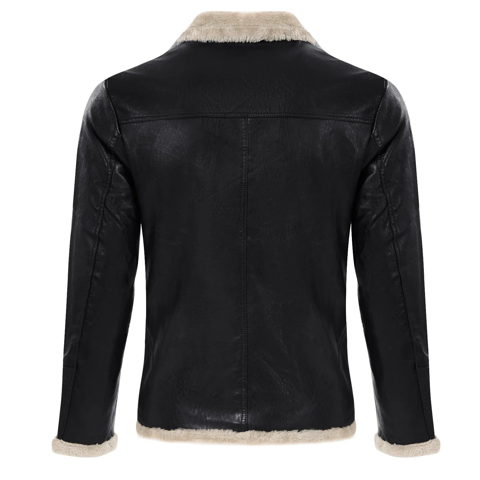 FZ Mens Fur Integrated Thickened Faux Leather Jacket - FZwear