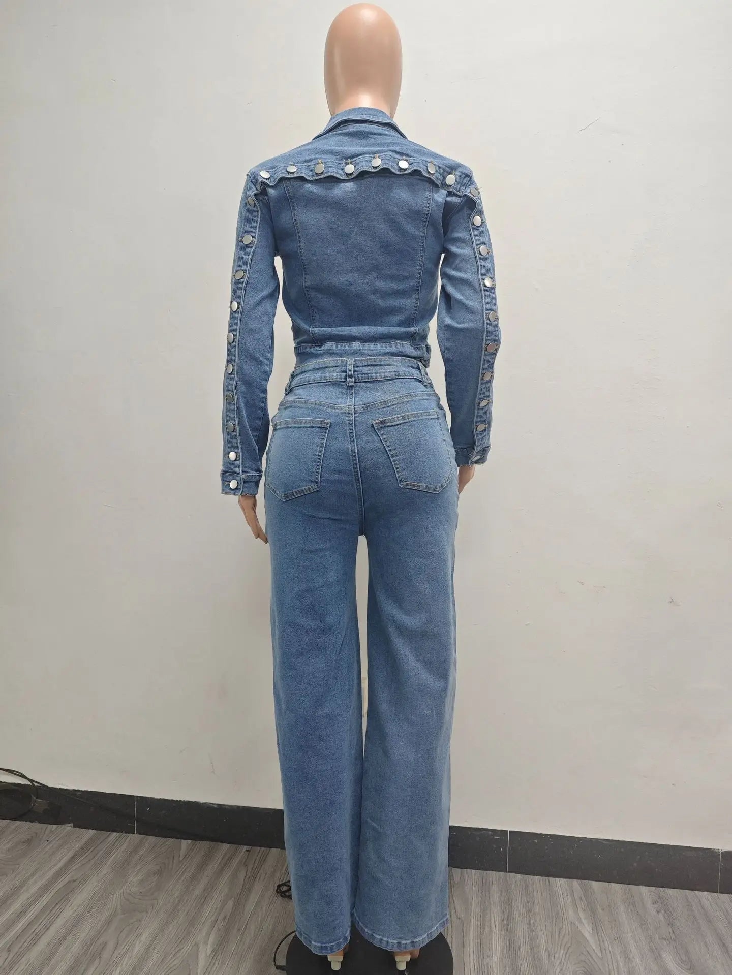FZ Women's Y2K Streetwear 2 Piece Denim Pant Suit