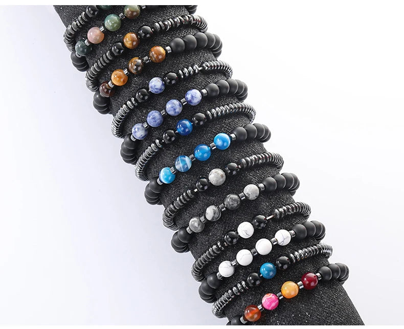 FZ 2pcs Natural Stone Beaded Bracelet - FZwear