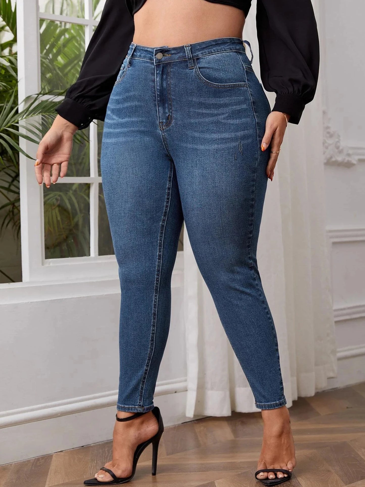 plus size skinny jeans for women full length high waist stretchy pencil women jeans autumn legging stretchy washing 100kgs jeans FZwear