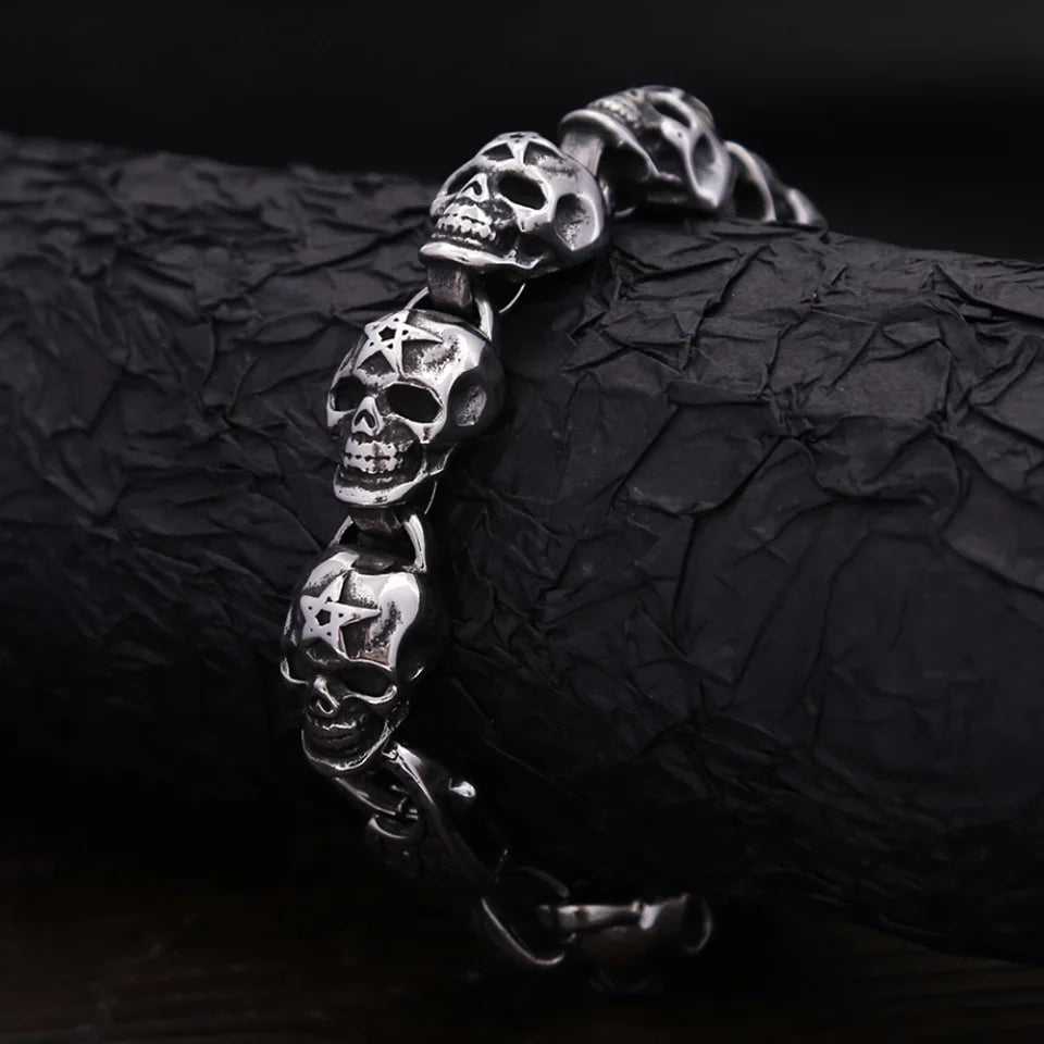 FZ Gothic Vintage Stainless Steel Punk Hip Hop Skeleton Bracelets