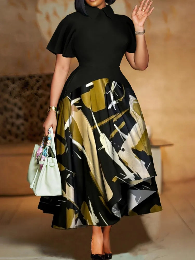 FZ Women's Plus Size Short Sleeve Street Style Maxi Dress