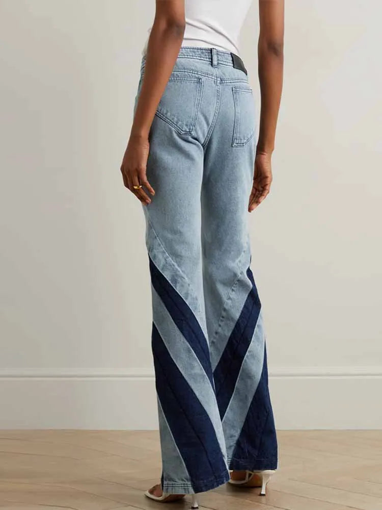 FZ Women's Slim Strapless Backless Hollow Out Denim Pants Suit