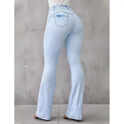 FZ Women's High Waist Denim Flare Pants Vintage Long Pants - FZwear