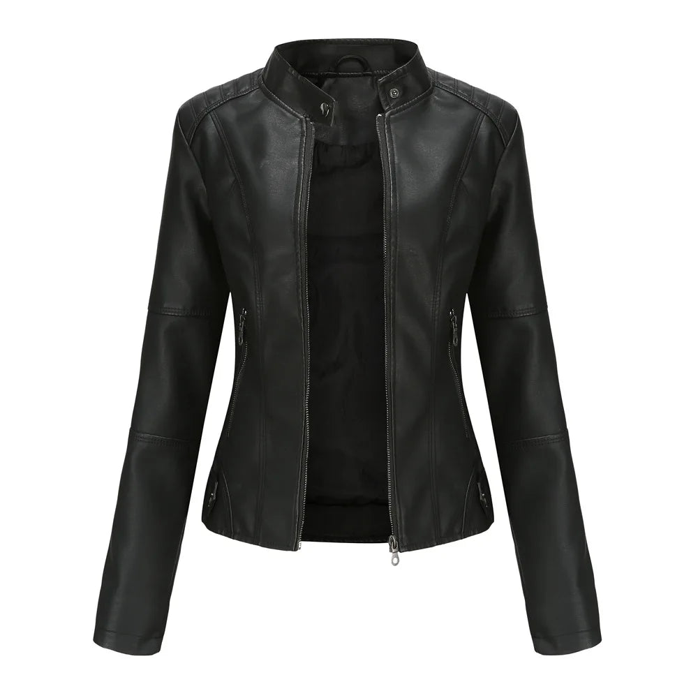 FZ Women Leather Slim Motorcycle High-Quality Jacket - FZwear