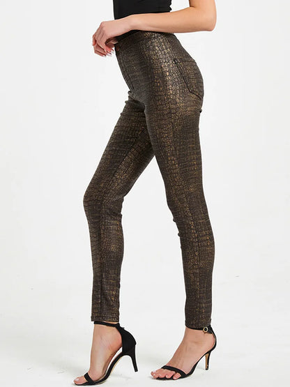 FZ Women's Crocodile Pattern High Waist Push Up Pants - FZwear