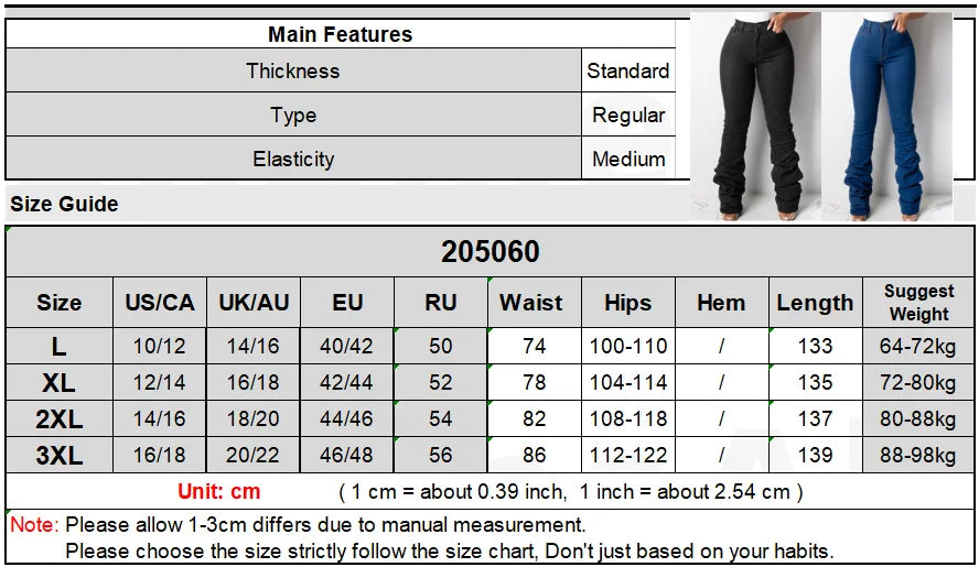 Plus Size Europe Style Stacked Flare Jeans Mom 3xl Streetwear Sexy Slim Fit Trendy Bell-bottom Denim Pants Vintage Trousers FZwear