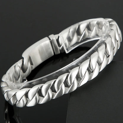 FZ Titanium Matte Stainless Steel Men's On Hand Bands Bracelet - FZwear