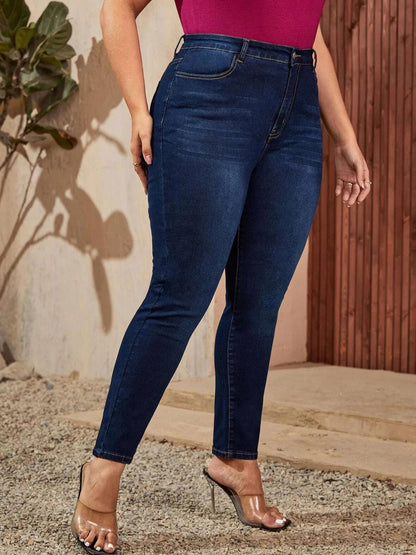 Plus Size Skinny Jeans for Women Full Length High Waist Women Jeans Stretchy Pencil Curve Women Jeans 200kgs Mom Jeans for Women FZwear