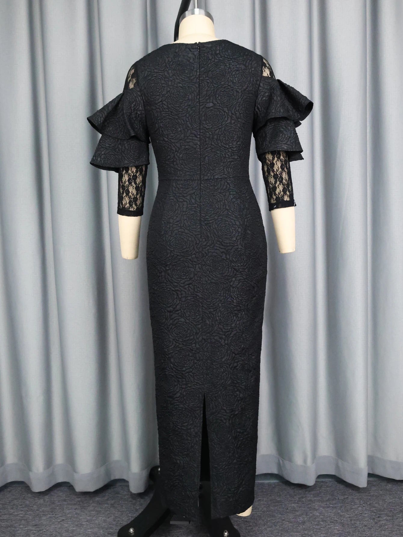 FZ Women's Butterfly 3/4 Sleeve High Waist Package Hip Evening Dress