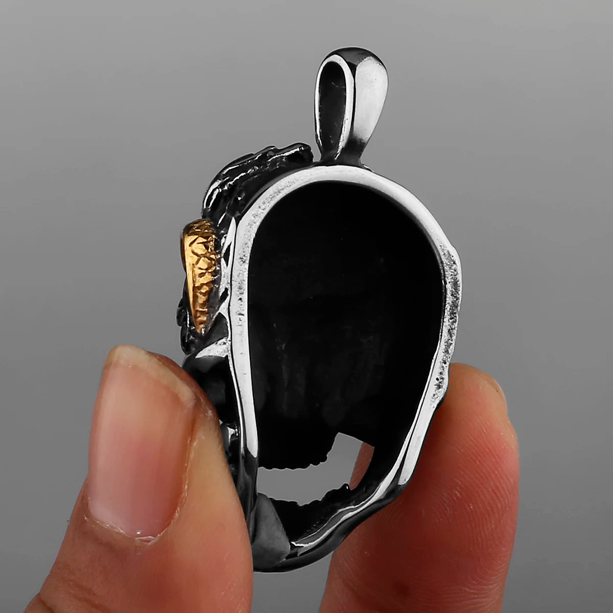 FZ Thick Chain Skull Pendant Punk Stainless Steel Necklace