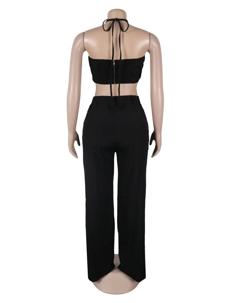 FZ Women's Hole Two Piece Pants Suit