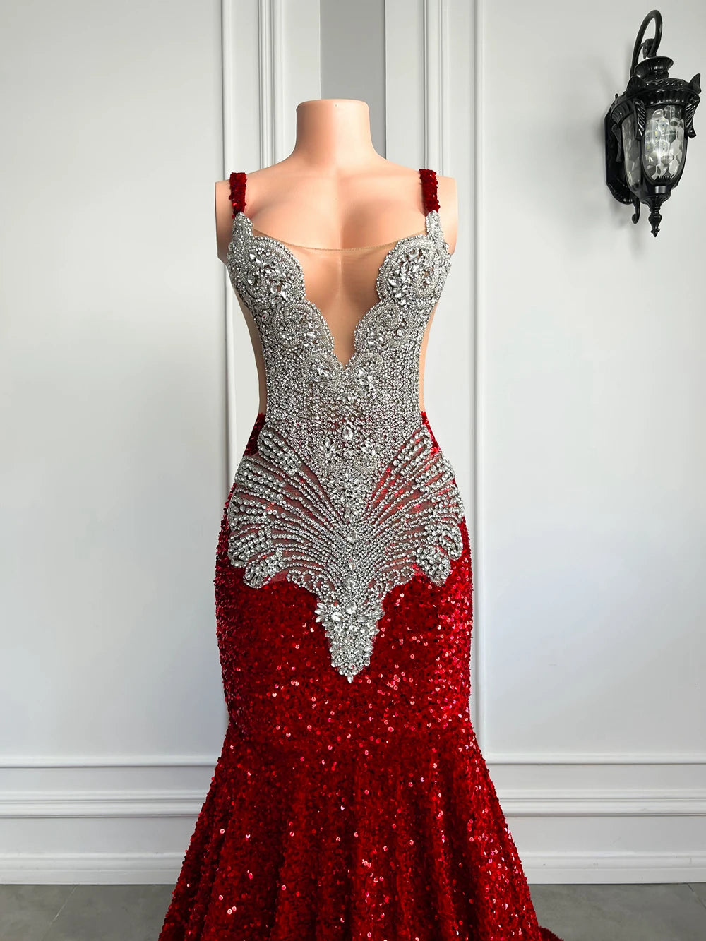 FZ Women's Gorgeous Long Prom Mermaid Style Luxury Sequin Prom Evening Dress
