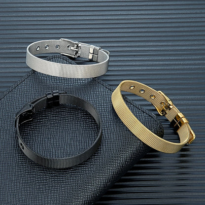 FZ Simple Style 10mm Stainless Steel Mesh Bracelet