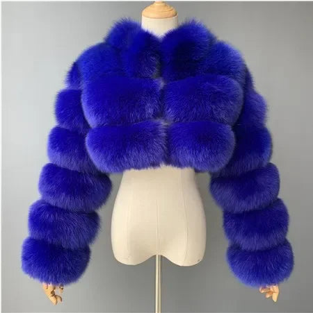 FZ Women's Faux Fur Open Stitch Furry Outerwear Jacket
