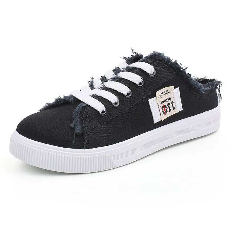 FZ Women's Canvas Low Top Lace-Up Denim Sneakers