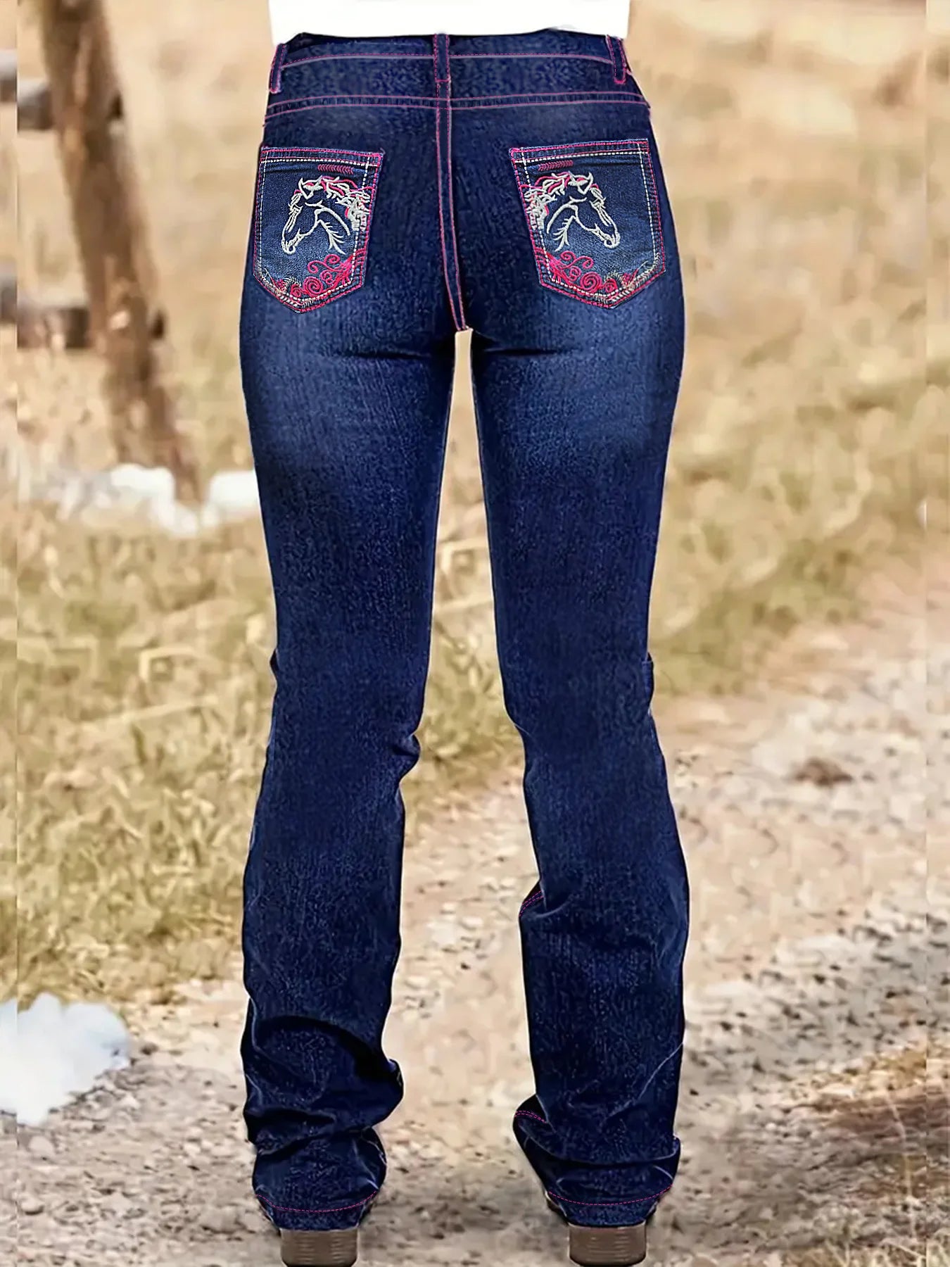 FZ Women's Plus-Size High-Waist Figure-Hugging Denim Pants