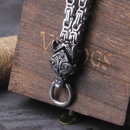 Never Fade Men Celtic Wolf Necklaces Viking Vegvisir Amulet Hammer Pendant Norse Runes Anchor Stainless Steel King Chain Jewelry FZwear